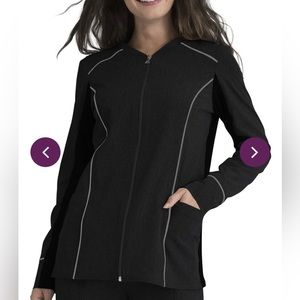 Elle Womens Knit Panel Zip Up Jacket Size Medium